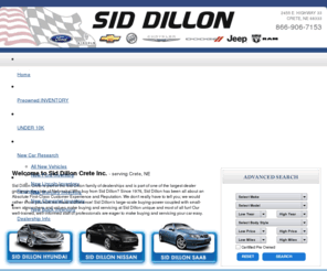 dillonautos.com: Crete Lincoln Omaha Nebraska - Used Cars NE - Chevy - Ford - Pontiac - Buick - Lincoln - Mercury - Car Truck Dealer
Sid Dillon sells new and used Chevrolet, Chevy, Ford, Pontiac, Buick, and Lincoln Mercury cars and trucks in Nebraska. Visit our website for special Internet prices and coupons.