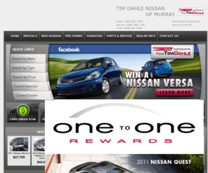 tdutah.com: Tim Dahle Nissan Murray, UT: New & Used Car Dealership, Auto Repair & Service
Nissan Dealer, Serving Murray in Utah. Auto sales, Nissan auto parts, auto service, and financing.