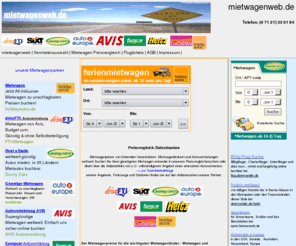 mietwagenweb.de: Mietwagen weltweit günstig bei mietwagenweb.de buchen
Mietwagenweb - Das Mietwagenportal fr Autovermietungen weltweit.Vom Kleinwagen zum Luxusauto,ber Cabrio und Allrad