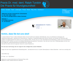 xn--prima-zhne-w5a.org: Zahnarztpraxis Dr. med. dent. Ralph Turobin
Homeportal der Praxis Dr. med. dent. Ralph Turobin