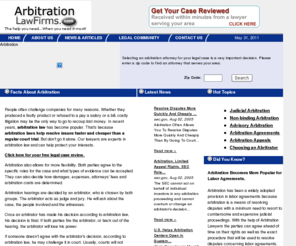 arbitrationlawfirms.com: Arbitration Law Firms - - Arbitration Law
ArbitrationLawfirms.com provides a nation wide directory of lawyers, attorneys, and law firms specializing in arbitration law.