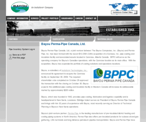 bp-pc.com: Bayou Companies : Bayou Perma-Pipe
Bayou Perma-Pipe pipe coating and insulation facility, Alberta Canada