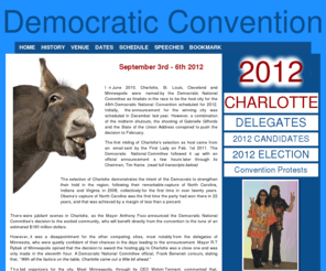 democratic-convention.info: 2012 Democratic Convention
♦ Charlotte, NC ♦ September 3rd thru 6th 2012 ♦ 46th Democratic National Convention ♦