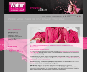 haushaltzahlen.info: Walter Werbung | Prospektverteilung | Zustellung Kataloge & Haushaltswerbung | Verteilung Warenproben | Geomarketing
Die Unternehmensgruppe Walter ist mit sieben Standorten eines der größten bundesweit agierenden Unternehmen für Prospektverteilung, Zustellung von Katalogen und Verteilung von Warenproben.