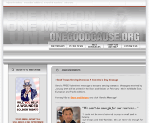 onegoodcause.org: injured soldiers | wounded warriors | OneGoodCause.org |
...assist injured soldiers during hospitalization, rehabilitation and aftercare to ensure our wounded warriors quality of life.