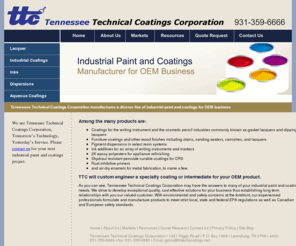 tntechcoatings.com: Tennessee Technical Coatings
Tennessee Technical Coatings Corporation manufactures a diverse line of industrial paint and coatings for OEM business.