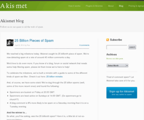 akesmit.com: Stop Comment Spam and Trackback Spam - Akismet
