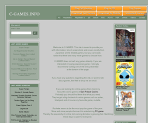 c-games.info: C-GAMES.INFO: ~ Video Games Screens and Information ~
C-GAMES is the web site featuring information, videos and screenshots from many different games on a variety of platforms. 