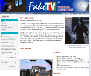 impostertv.com: FakeTV Burglar Deterrent Device
FakeTV is a burglar deterrent that accurately simulates the light output of a high definition television so it looks like you're home watching tv.