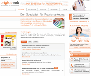 praxisphoto.info: Homepage für Praxis und Zahnarztpraxis: praxisweb
praxisweb ist Ihr Spezialist für wirtschaftliches Praxismarketing. Wir bringen Sie mit effizienten Lösungen und Ihrer eigenen Homepage ins Internet.