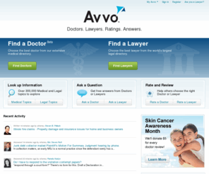 avvo.info: Avvo.com - Doctors. Lawyers. Ratings. Answers.
Ratings, reviews, and detailed disciplinary history for every doctor and lawyer.