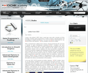 kodeinfotainment.net: KODE | Academy - Learn 3D Game Programming and Video Game Development in Bangalore, India | KODE | Academy
KODE|academy is India's premier online as well as on-site 3D video game programming and development school providing the most relevant and comprehensive 3D video game development introductory courses on technologies such as C++, DirectX and more...