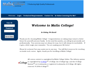 malixonline.com: Malix College Online | WELCOME
The NAME located in CITY providing online education and services to COMMUNITY