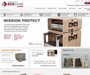 nbc-cases.com: ECS Case - Shipping Cases, Rackmount, Cases,  Military Cases, Commercial Cases and Custom Cases
ECS Case / ECS Composites is an internationally respected designer and manufacturer of military cases, rackmount cases, shipping cases, custom cases, tote cases, shipping cases, loadmaster cases, and rotomold cases. ECS cases are the toughest, lightest, smallest, most protective, portable enclosures anywhere. Proudly made in America, ECS Case manufactures all of its tooling, molds, cases, and cushions.