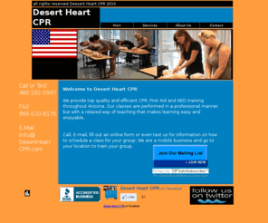 desertheartcpr.com: Desert Heart CPR
CPR and First Aid training in Arizona. AED sales and service