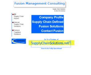 fusion.org: Fusion Management Consulting supply chain management solutions
Supply chain management solutions from purchasing to customer service, including APS, ERP, WMS, logistics, and order fulfillment.