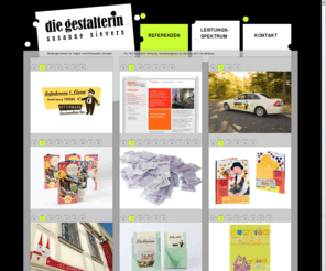 susanne-sievers.com: °die gestalterin Susanne Sievers | Referenzen |
Gestaltungsbüro in Quedlinburg: Logo und Corporate Design, Konzeption, Werbemedien: Flyer, Geschäftspapiere, Visitenkarten, Plakate, Anzeigen, Außenwerbung, Fahrzeugbeklebung