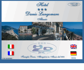 hoteldaniolungomare.com: HOTEL DANIO LUNGOMARE *** ALASSIO
Albergo 3 stelle con ristorante, in splendida posizione centrale, fronte mare, gestito direttamente dalla famiglia dei proprietari. Offre le migliori condizioni per trascorrere una vacanza piacevole e rilassante. Citato sulle guide Michelin e Veronelli