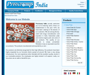 toliaindia.net: Compressors Spare Parts,Marine Engine Spares,Air Compressor Machine Manufacturers,Gujarat
Compressors Spare Parts manufacturers - Precicomp India & Tolia-airmac Compressor P Ltd. exporters, suppliers of Marine Engine Spares india, indian Compressors Spare Parts,Air Compressor Machine manufacturer, wholesale Marine Engine Spares suppliers, Compressors Spare Parts, Marine Engine Spares, Air Compressor Machine