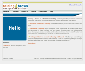 raisingibrows.com: Raising I Brows Management Services - A Performance Improvement Firm
Raising I Brows is a management services firm.  Our business is making companies more valuable.