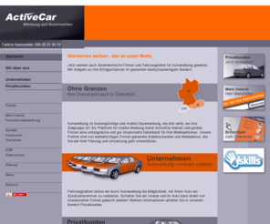 sparabo.com: Autowerbung ist Dauerwerbung - ActiveCar
ActiveCar ist bundesweit das größte Portal für Autowerbung. Autowerbung ist mobile Dauerwerbung und kostengünstig.