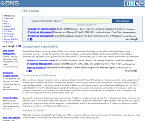 e-dns.org: DNS Lookup | e-dns.org
e-Dns.org is a unified toolbox of DNS-related and other networking utilities, such as Whois, Traceroute, Blacklist check and others.