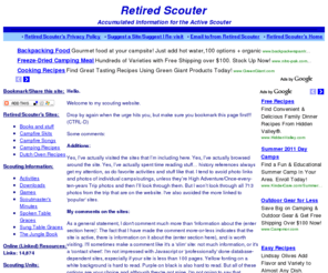 scoutingforboys.org: Retired Scouter - Accumulated Information for the Active Scouter
Scouting information for the active scouter..  All links visited and commented on.