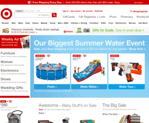 targetcommon.com: Target.com - Furniture, Patio, Baby, Toys, Electronics, Video Games
Shop Target and get Bullseye Free shipping when you spend $50 on over a half a million items. Shop popular categories: Furniture, Patio, Baby, Toys, Electronics, Video Games.