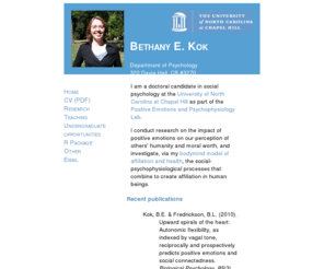 bethanykok.com: Bethany E. Kok
Bethany E. Kok's Social Psychology home page.