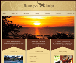 musungwa.com: Musungwa Lodge
Musungwa Lodge offers the ideal holiday resort for naturalists, ornithologist or simply the holidaymaker looking to experience the true soul of Africa.