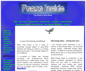 peaceinside.com: Is SOMETHING MISSING IN YOU? The ANSWERS you seek are HERE.
