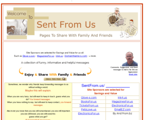 sentfrom.us: Sent From Us
SentFrom.us captures interesting, informative and funny messages, and enables everyone to share with Family and Friends  conveniently.