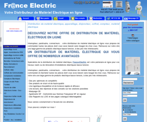 electricite-appartement.fr: Electricite appartement avec France Electric - Fiche produit
Description : Spcialiste de la distribution de matriel lectrique, France Electric vous propose un large choix de produits livrables partout en France.