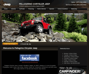 pellegrinochryslerjeep.net: New and Used Jeep and Chrysler Dealer in Woodbury Heights, New Jersey | Pellegrino Chrysler Jeep Near Philadelphia
Visit Pellegrino Chrysler Jeep for a variety of new and used cars by Jeep and Chrysler in the Philadelphia area. Our greater Vineland, Cherry Hill and Woodbury Heights Jeep and Chrysler dealership is ready to assist you!