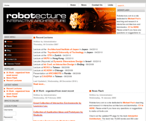 robotecture.com: Robotecture : Interactive Architecture - Home
Robotecture : IA : interactive architecture