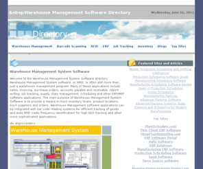 warehouse-management-software-directory.com: Warehouse Management Software Directory
Warehouse Management Software Directory - a directory of shop floor manufacturing software for lean manufacturing and other industries.