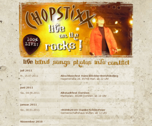 chopstixx.net: CHOPSTIXX ... live on the rocks!
