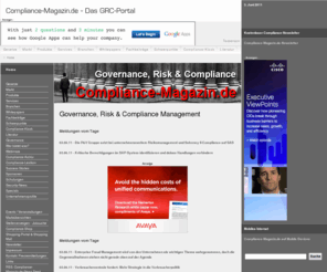 compliancemagazin.com: Governance, Risk & Compliance Management
Compliance-Magazin.de - Portal für Compliance-Management, Governance und Datenschutz