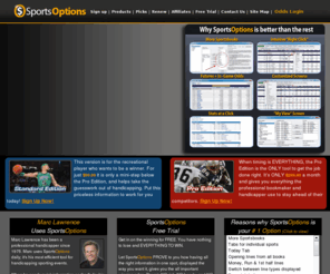 sportsoptions.info: SportsOptions.com - Information you can BET on!
The fastest sports information, live odds and picks.