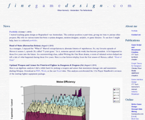 finegamedesign.com: Fine Game Design - Ethan Kennerly
Professional and educational articles on systems, user interfaces, storyboards, and look and feel.