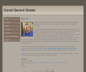 davidgshafer.com: David Gerard Shafer  - Home
