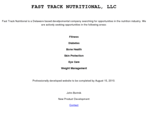 fasttracknutritional.com: Fast Track Nutritional LLC
