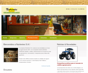 nutrientessa.com.ar: Nutrientes S.A. Semillas, Agroquímicos, Fertilizantes, Maquinarias y Materiales de Construcción en San Juan
Nutrientes S.A. Semillas, Agroquímicos, Fertilizantes, Maquinarias y Materiales de Construcción en San Juan