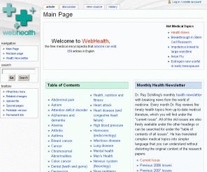 webhealth.com: Main Page - WebHealth
A free medical encyclopedia that anyone can edit.