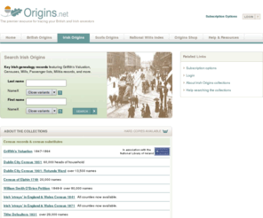 irishorigins.com: Irish Genealogy Search - Irish Origins ancestor records and Ireland maps
Irish Origins offers access to the most authentic Irish genealogy collections online, including the definitive versions of Irish ancestor records and survey maps of Ireland associated with Griffith's Primary Valuation of Ireland.