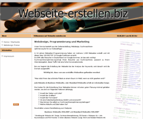 webseite-erstellen.biz: Webseite erstellen
Richtig eine Webseite erstellen, garantiert Besucher auch ohne Werbung!