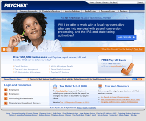 paychexintl.biz: Payroll by Paychex: Payroll Tax Services, Human Resources, 401(k) and Benefit Administration
Free payroll quote. Paychex offers payroll and payroll tax services, HR services, 401(k) plans, insurance and time and labor solutions.