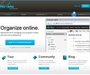 nirvanahq-newsletters.com: Nirvana › GTD Software for Getting Things Done, Web 2.0 Style
Nirvana is GTD task management software for getting things done, based on the book by David Allen.