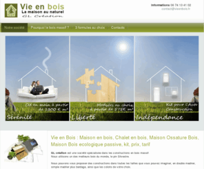 vieenbois.fr: Le spécialiste de la maison bois massif
Constructeur maison bois massif clé en main, modules aux choix, et kit pour l'auto construction. Bois massif haute qualité en pin sylvestre