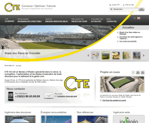 cte-sa.com: Bureau d'étude C.T.E. : Bureau études bâtiment, ingénierie génie civil et énergies renouvelables
CTE est un bureau d'études de structures dans le domaine du Bâtiment et du Génie civil, les structures en béton armé, photovoltaïque, éolien et industrie en France, Allemagne, Pologne, Brésil et Vietnam.